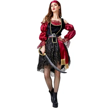 2021 Clasic De Halloween Costum De Pirat Pentru Femei Adulte Carnaval Petrecere De Lux Războinic Cosplay Costum 
