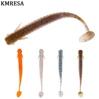 KMRESA 8pcs / lot atractiv moale atrage 75mm / 2g Pesca Artificiale Loach T Coada Swimbait Worm Momeli de Pescuit