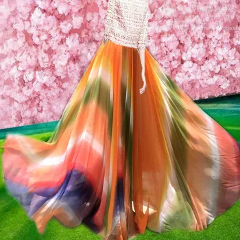 2021 Vara Noi Mare Plus Dimensiune 6XL 7XL de Moda de sex Feminin cu Dungi Florale Casual Șifon Lung Doamnelor Elegante Harajuku Fuste Femei 