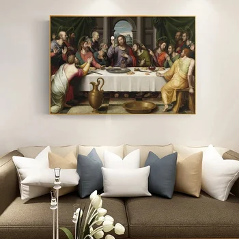 Cuadros Cina Cea de taină Arta de Imprimare Panza de Pictura Celebra Isus Perete Imaginea Creștină Decorare Casa Poster pentru camera de zi 