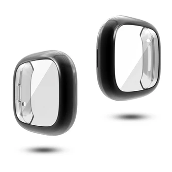 TPU Caz pentru Fitbit-Versa 3 curea bandă Moale Placat cu Toate-în Jurul valorii de Ecran Complet Protector Capacul Barei de protecție Pentru Fitbit Sens Viziona Shell 