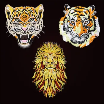 AHYONNIEX Drăguț Tigru Leu Broderie Patch-uri pentru Fete Geanta de Fier Pe Patch-uri pentru Haine Lipici Patch-uri pentru Copii Haine de Designer