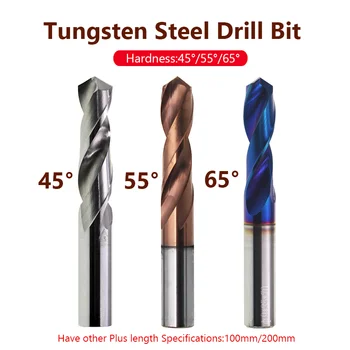 Tungsten din oțel burghiu 1 BUC 1.0-20.0 mm HRC45/55/65 Carbură Solidă burghie Burghiu Biți Pentru Pentru Hard Aliaj Inoxidabil Instrument