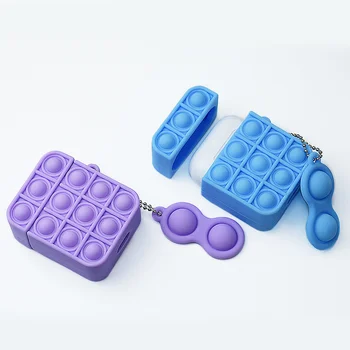 Dezarhivați pandantiv jucărie Moale din Silicon de culoare Solidă Caz Pentru Airpods 1/2 Protecție se Potrivesc pentru Bluetooth Wireless Căști Căști Cutie 