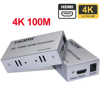 HD 4K 100M Extender HDMI Repeater prelungitor Converter Peste CAT 5e 6 6a Cat5e Cat6 UTP RJ45 LAN Card de Rețea Ethernet prin Cablu