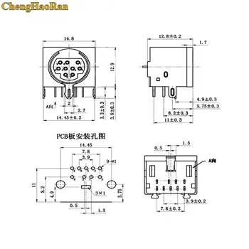 ChengHaoRan 10buc MD Locuințe de sex Feminin DIN 9 Mini-Pin S-video Adaptor Soclu Mini-DIN Portul Conector MDC-9-02 