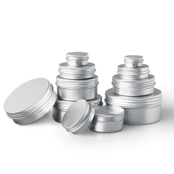10buc 5g 10g 15g 20g 30g 50g 60g Gol Metal Argintiu din Aluminiu Cutii Cutii Șurub de Sus Rotund Lumânare Spice Crema de Fata Cutii de Containere