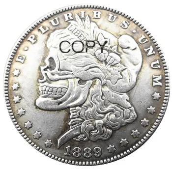 NE Vagabond 1889cc Morgan Dollar craniu zombie schelet de Argint Placat cu Copia Monede 