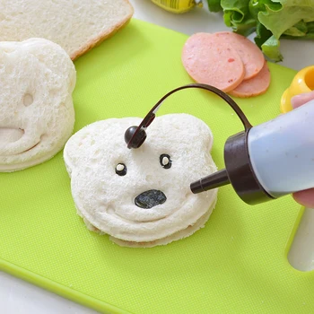 Little Bear Forma DIY Sandwich Mucegai Pâine Biscuiți Relief Dispozitiv Tort Mucegai Filtru DIY Mucegai Cutter mic Dejun Bucatarie Accesorii