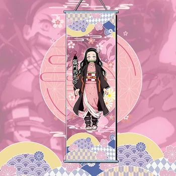 Moda Japonia Anime Demon Slayer: Kimetsu nu Yaiba Tanjirou Nezuko Cifre Poster Hangin Scroll Material Poster 35*70cm 