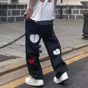 Japoneze Puișor Pauză Imprimare Cordon Casual Pereche De Pantaloni Retro, Hip Hop Liber Harajuku Direct Piesa Pantaloni Barbati 