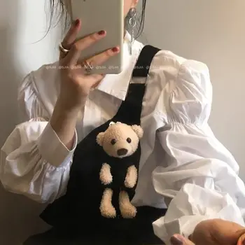 Franceză Lantern Maneca Tricou cu Maneci Lungi pentru Femei Toamna 2022 Estetică Nouă Nișă Dulce Gotic Top Alb Puff Maneca Bluza Eleganta 