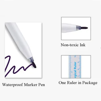 Microblading Piele Chirurgicale Marker Spranceana Marker Cu Măsura De Măsurare Conducător Tatuaj Piele Scrib Instrument De Unică Folosință Marker