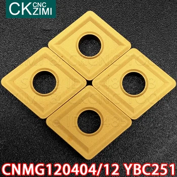 CNMG120404 YBC251 CNMG120412 YBC251 Insertii Carbură de Cotitură Insertii Unelte CNC Mecanice, metal, cutite de strung CNMG 1204 Pentru oțel 