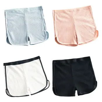 Femeile japoneze Slabanoage Siguranță pantaloni Scurți Fir cu Nervuri Tricota Somn Lounge moale Sport Pantaloni la Mijlocul Naștere Fantă Laterale Culoare Solidă Chiloți