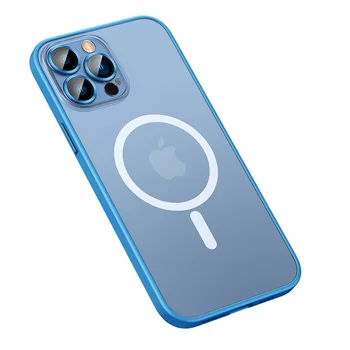 Pentru MagSafe Caz Pentru iPhone 13 Pro Max Mini de Protecție a Lentilei Magneți Încărcător Wireless Mată Mată de Lux Acoperi 