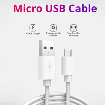 Noul Cablu de 1m 2m 3m 5m Micro USB de Încărcare Cablu de Date Adaptor pentru Telefon Samsung Alb Pentru LG xiaomi 