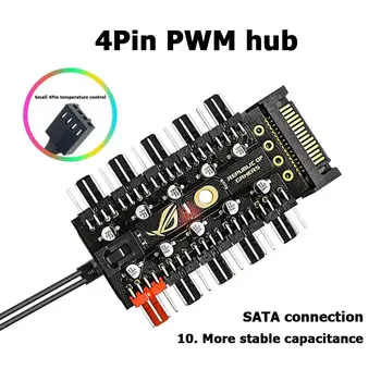 Placa de baza de la 1 la 10 4 Pin PWM Cooler Fan HUB Splitter Extensie 12V de Alimentare SATA /Mare 4D portul de Alimentare PC Controler de Viteză Adaptor 