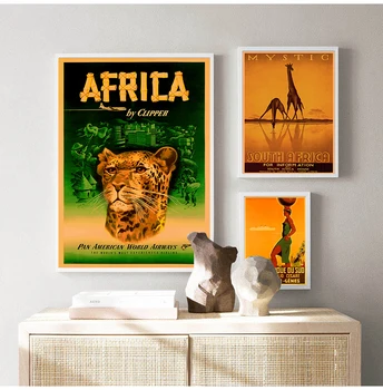Pictura De Perete De Epocă Poze Kraft Postere Acoperite Cu Autocolante De Perete Decor Acasă Cadou Africa De Sud Elefant Călătorie Panza 
