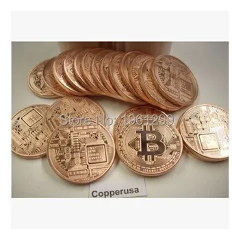 Bitcoin Aur Placate cu Cupru Pur Monedă Nouă Sosire Comemorative de Aur Violet Bronz Sculptate Pentru Cadou colecta Promtion ÎN Stoc