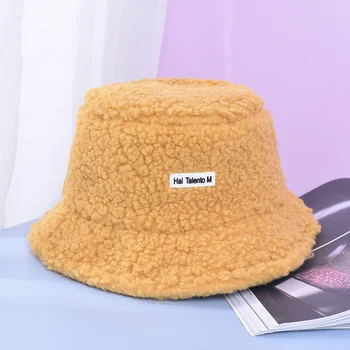 Miel Faux Blana Găleată Pălărie de Iarnă Caldă Ursuleț de Catifea, Pălării pentru Femei Lady Îngroșa Bob Panama în aer liber Pescar Pălărie Capace 