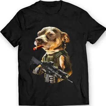 Armata Pitbull Trabuc Tare T-Shirt Caine Militar De Război Noua Moda Barbati Topuri Rece O Gât T-Shirt Graphic Tees 