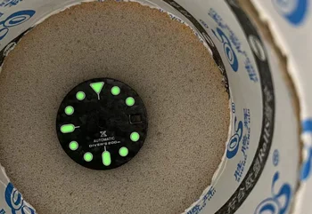 Nou! 28.5 mm Verde Luminos Singură Dată Grey Dial Watch pentru NH35/36 Circulație cu Logo-ul 