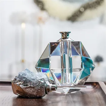 1buc Naturale Cristal Albastru Cluster Sticle de Parfum Pietre Femeile Sticle de Ulei Esențial de Decor Acasă 