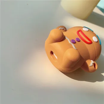 Desene animate 3D turtă dulce Om drăguț husa silicon Pentru Apple Airpods 2 1 capac Pentru Aer păstăi 1 2 Caz, de încărcare fără Fir moale Capac Cutie 