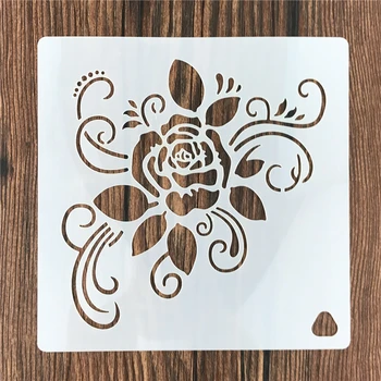 6 inch Valentine Floare Trandafir Tort de Copt Stencil Mucegai Decor Pictura pe Perete Album Relief Cărți de Hârtie DIY Meșteșug Instrument 