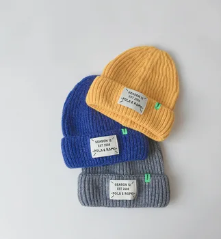 Casual Copii Pălării Tricotate Simplu Caciula De Iarna Pentru Fete Baieti Cald Gros Copii Caps Versiunea Coreeană De Dovleac Bonete Copil Pălărie De Lână 
