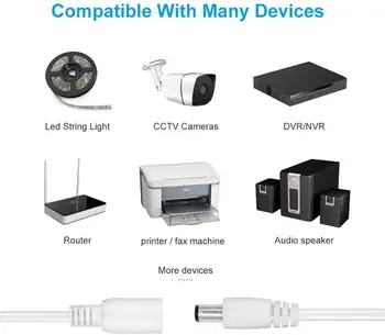12V DC Cablu prelungitor de Cablu de 1M 2M 3M 10 M 5M, 20M Cablu Conector 5.5 mm x 2.1 mm Mufă Pentru CCTV aparat de Fotografiat Adaptor de Benzi cu LED-uri DVR 