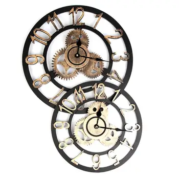 3D Retro Ceas de Perete Industriale Stil Vintage Ceas Steampunk Viteze Perete Numeral Roman, Maramureș Stil European Decor Acasă
