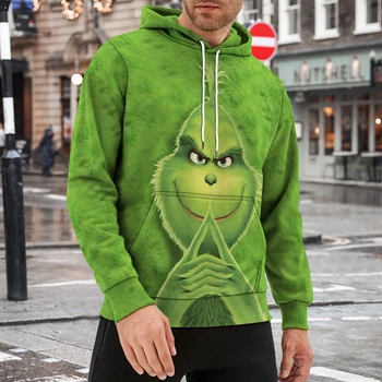 Noi Mens Îmbrăcăminte de Modă 3D Verde cu imprimeu Cap de Monstru Mens Tricou Cadă Rotund Gât Tricoul Strada Tendință Bărbați Hoodie 