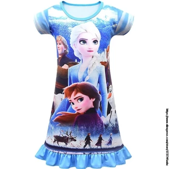 Disney Cămașă De Noapte Frozen Elsa Rochie Copii Toddler Bomboane De Culoare Dulce Vesta De Rochii De Vara Pentru Copii Dorm Acasă Purta Haine 