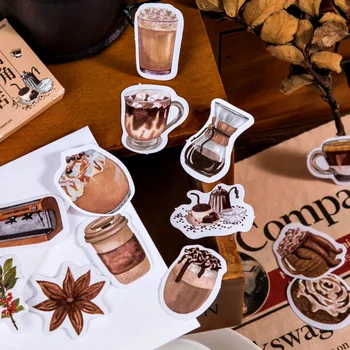 46 Buc/pachet de Cafea Cornercafe Drăguț Scrapbooking Autocolante Decorative Autocolant Diy Meșteșug Albume Foto Kawaii 