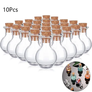 10buc Mini Sticle de Sticlă Clară Derivă Sticle Mici care Doresc Sticle Cu Dopuri de Pluta Pentru Nunta, Petrecere de Aniversare Borcane de Sticlă 