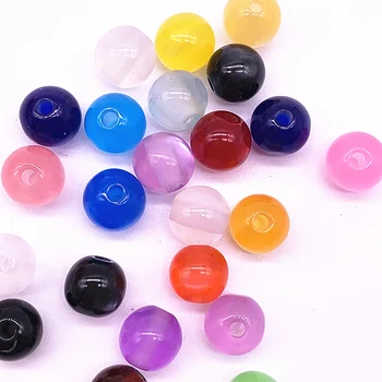 Noi 50pcs/lot 8mm Imitatie Opal Natural Margele Rotunde Lac de Rășină Albastru Margele Spacer pentru a Face Bijuterii DIY Brățară