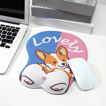 3D Mouse Pad Corgi Mouse-ul Mat Non-Alunecare Silicon Anime Câine Minunat Pad cu Încheietura Restul de Birou Confortabil 