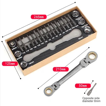 Multifuncțională Cu Clichet Socket Wrench Set Box-End Wrench Metric Cu Adaptor De Priza Șurubelniță Bit Plumb Țeavă Auto, Instrumentul De Reparare