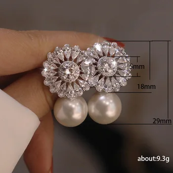 2022 Nou de Lux Flori Simulate Perla Cercei pentru Femei, Cadou de Aniversare Bijuterii Vrac Vinde E6479 