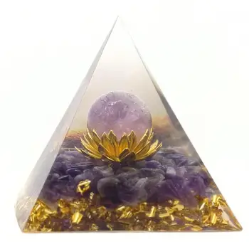 6cm Joasa Piramida de Cristal de Ametist Sfere Cu Lotus De Cabala Naturale Cristal Piatra de Energie de Vindecare Reiki Chakra Multiplicator