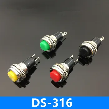 50pcs 6 Culori DS-316 Auto Reset Moment 10mm Fir de 0.5-O 250VAC Buton de Switch-uri 