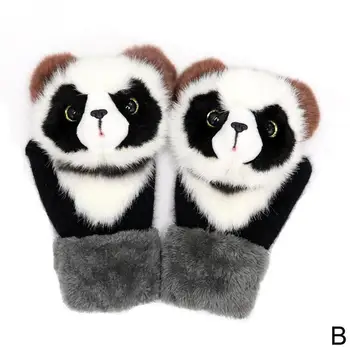 Xfh Animal Pisică Câine Raton Panda Design de Iarnă Mănuși de Cald 22cm Lung Deget Drăguț Plin Degetele de Moda Moale Printesa Guantes