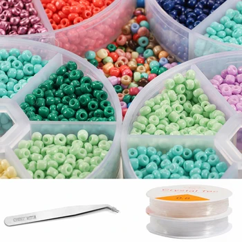 2-3mm Sticla Margele de Semințe Start Kit Ambarcațiuni Mici Margele Cu Penseta Elastica Șir Pentru DIY Brățară Colier Bijuterii de Luare Consumabile 