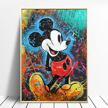 Colorat Disney Mickey Mouse pictura Tablouri Canvas Postere de Perete Graffiti Street Art Amprentele Imagine pentru Living Decorul Camerei 
