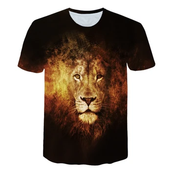 Design amuzant Tricou Casual de Vară 2020 pentru Bărbați T-shirt Imprimat 3D Tigru Animal T-shirt cu Maneci Scurte T-shirt pentru Bărbați