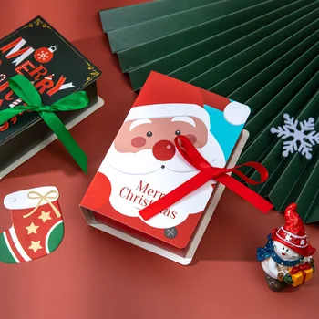4buc Crăciun Fericit Cutii de Bomboane Forma de Carte Pungi de Bomboane Ambalaj Cutie Moș Crăciun Cutie de Cadou de Crăciun Natal Noel Xmas Decor