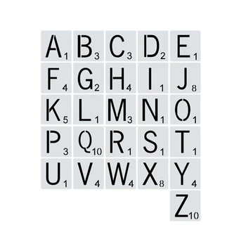 26PCS Reutilizabile Scrabble Scrisorile de Alfabete Șabloane de Desen, Pictura Template-uri pentru DIY Meșteșug Acasă Decorare Perete 