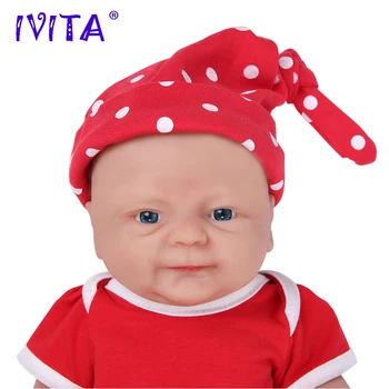 IVITA WG1512 36cm 1.65 kg Corp Plin de Silicon Bebe Renăscut Papusa cu 3 Culori de Ochi Realiste Fata de Copil Jucărie pentru Copii cu Haine 